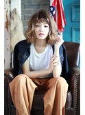 【Taylor】 MIXウェーブボブ×艶ハニーベージュ