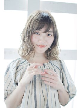 ゴッドハンド 横浜店 透け感カラーのミックスカールスタイル