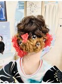 編み込み崩し。