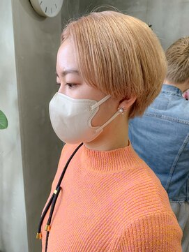 テトヘアー(teto hair) ベリーショート、ハンサムショート、ブロンド、ブリーチ2回