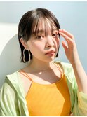 ぱつっとボブ×ダークベージュ