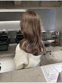 デザインカラーレイヤーカットウェットヘア夏オリーブベージュ