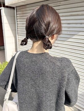 アルコイリスバイドールヘアー(ARCOIRIS by Dollhair) ひつじアレンジピンクブラウンおでかけアレンジ都島