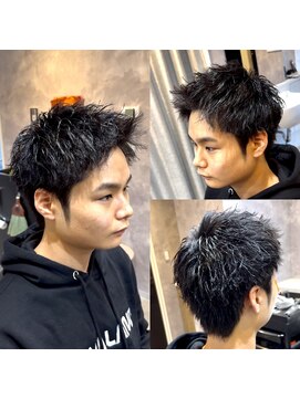 メグロバーバーショップロッポンギ 目黒六(MEGURO BARBER SHOP 6PPONGI) スパイキーショート×ソフトツイスト