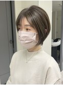 くびれショートボブ40代50代グレイカラー白髪染め白髪ぼかし
