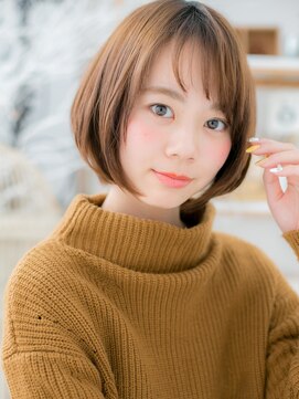 カバーヘア 上尾西口店(COVER HAIR) 艶髪ココアベージュ前下がり切りっぱなしボブh4上尾20代30代40代