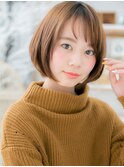 艶髪ココアベージュ前下がり切りっぱなしボブh4上尾20代30代40代