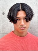 センターパート/波巻き/フェザーパーマ/ツイスパ/メンズ