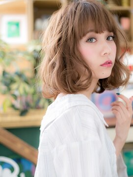 カバーヘア ブリス 川口(COVER HAIR bliss) くせ毛風ウェーブパーマオンブレ暖色系カラー川口10代20代30代b!