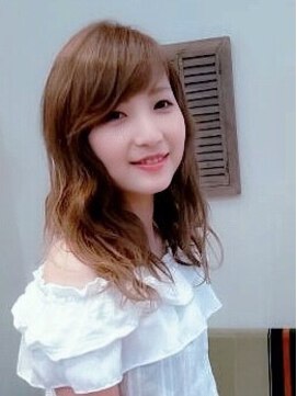 ウェーヴ 浜松小豆餅店(wave) 〈wave小豆餅店〉韓国風巻き髪斜めバング前髪ココアブラウン浜松