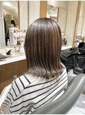 白髪ぼかし ハイライト くすみブルー ラベンダーアッシュ