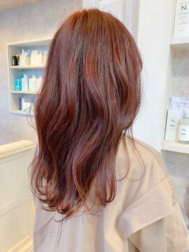 キャアリー(Caary) 福山市美容室Caary人気 韓国ヘア ピンクオレンジカラー