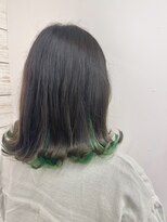 ベルクープス 天王寺店(Belle Coupes) 【BelleCoupes】インナーカラー ダークオリーブグレー×グリーン