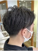 MEN'S HAIR  センターパート　ツイストスパイラル　コンマヘア