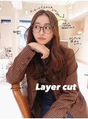 レイヤー　レイヤーロング小顔カット顔周りカット