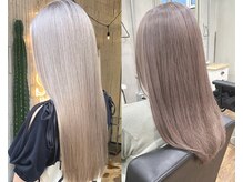 物足りない方にはブリーチ2回トリプルカラー,人気のホワイト系も