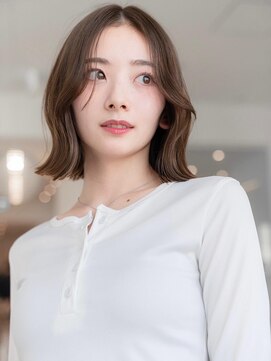 ケアリー 千葉ニュータウン中央(Carelly) 大人かわいい前髪セシルカットココアブラウンフリンジウェーブ