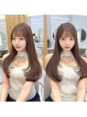 レイヤーカット ストレートヘア 韓国ヘア 似合わせ顔まわり