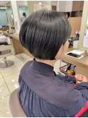 黒髪でもかわいい刈り上げショートボブ