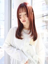 エムスラッシュ 新百合ヶ丘(M.SLASH) 姫カットレイヤー/チェリーレッド/大人かわいい/新百合ヶ丘
