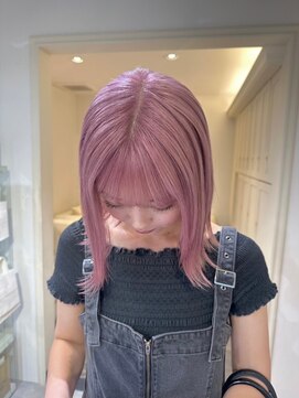 ベレーザ 渋谷神南(Beleza) 14134ブリーチ＆ダブルカラーハイトーンラベンダーピンクボブ