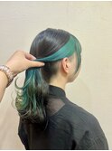インナーツーブロック/ツーブロックミディアム/ミントカラー
