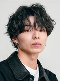 渋谷メンズマッシュウルフカット波巻きパーマシャドウパーマ