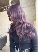 パープルカラー/ブリーチ/ダブルカラー/ピンクパープル/ロング