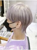 韓国マッシュウルフ/ツーブロックアッシュグレージュ