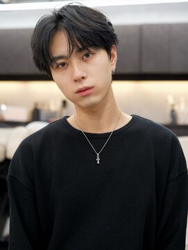 アンサー 渋谷(ANSWER) センターパート毛流れフェザーパーマメンズ髪質改善縮毛矯正