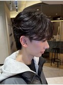 men's/顔周り/ニュアンスパーマ/黒染め/韓国/ダウンパーマ/0114