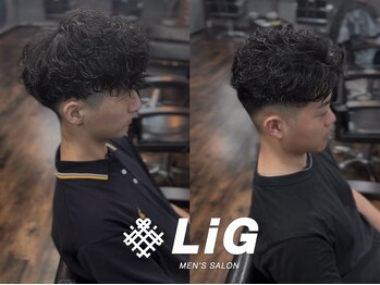 リグ(LiG)の写真/【江坂2分/22時まで営業】仕事帰りに整う。メンズサロンのフェードカット×時短ヘアで、24時間キマる男へ