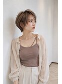 丸みショートハンサムショート耳掛けショート小顔ボブ艶髪