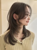 ライン(LINE)&nbsp;韓国風/レイヤー/前髪カット/オリーブ/透明感/ハッシュカット