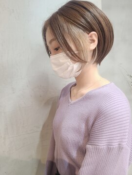 エリマ 調布(elima) 大人ショートボブ/インナーカラー/イルミナカラー/ベージュ[調布