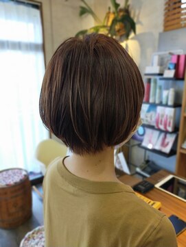 キュウヘアー(KYUU HAIR) ショートボブ×ピンクベージュ