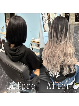 あるじゃんすー 神戸三宮店 ピンクベージュ#シールエクステ#バレイヤージュ#韓国#神戸