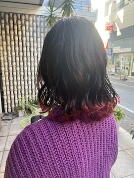 トーチ アスロード店(TORCH hair&headspa) カシスピンク 裾カラー