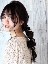 ヘアメイク フレンシア(hair make flencia)&nbsp;お呼ばれ　ローポニー　編みおろし　ポニーテールアレンジ