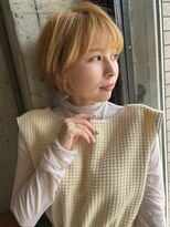 ヘアーアンドメイク ファット(Hair&Make PHAT)&nbsp;ハイトーン丸みショート似合わせ小顔カット前下がりショート20代