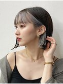 イメチェン外ハネボブワイドバングホワイトブロンド美髪韓国