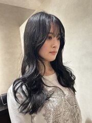 黒髪/韓流/レイヤースタイル/グレージュ/髪質改善