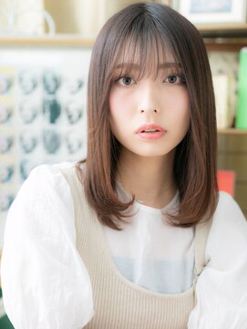 カバーヘアアンドスパ ブリス 浦和(COVER HAIR&SPA bliss) ★モカブラウン裾カラーワンカール艶感ストレート20代30代★10