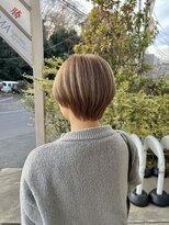 サロウィン 水戸(SALOWIN)&nbsp;【EMA】ミルクティーベージュ×ショートボブ【タグチ】