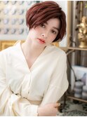 ベージュピンクくせ毛風大人ボブショートc6浦和20代30代40代