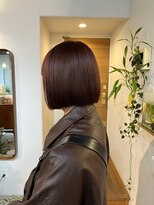 ワゴンヘアー(wagon hair) ぷつっとボブ×レッドピンク