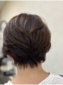 絶壁解消/ひし形/大人可愛い/斜めバング/40代/ミセスヘア21B