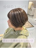 ミディアムヘア暗めカラーデザインカラーフェイスフレーミング