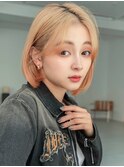 《Agu hair》ハイトーン女っぽボブ×numberA.アクアバームセラム