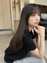 アム 表参道(am) 小顔サイドバング【小顔薄めバンググレージュレイヤーロング】